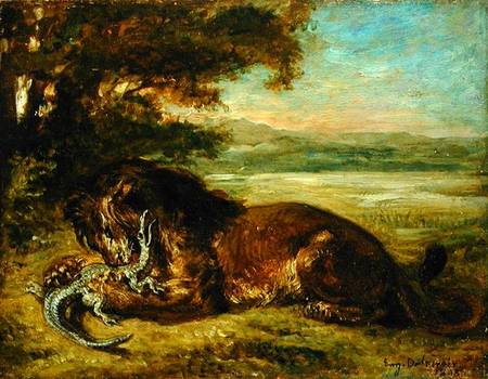 Lion and Alligator de Ferdinand Victor Eugène Delacroix