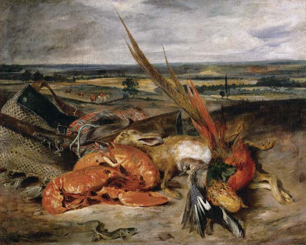Still life with lobster de Ferdinand Victor Eugène Delacroix