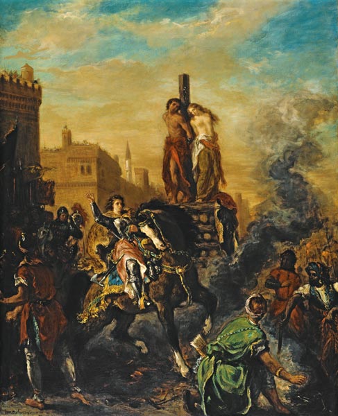 Olinda and Sophronia on the Pyre de Ferdinand Victor Eugène Delacroix