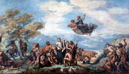 Orpheus Teaching the Greeks the Art of Peace de Ferdinand Victor Eugène Delacroix