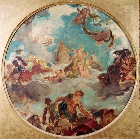 Peace Descending to Earth, study for the central ceiling of the Salon de la Paix in the Hotel de Vil de Ferdinand Victor Eugène Delacroix