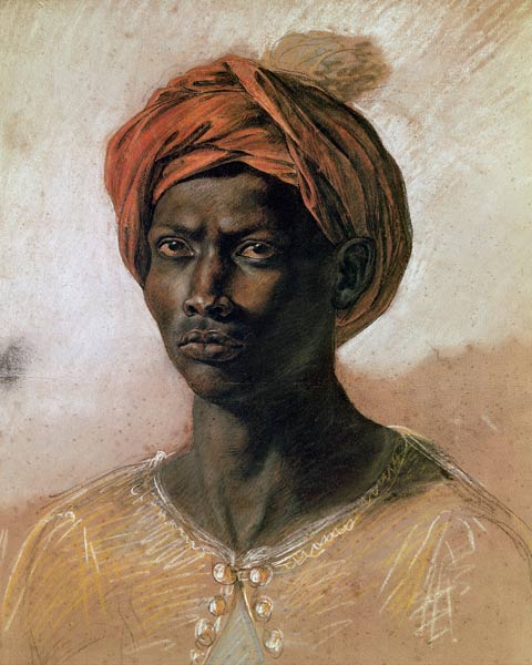 Portrait of a Turk in a Turban, c.1826 de Ferdinand Victor Eugène Delacroix