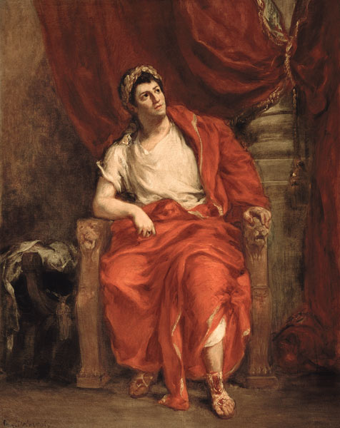 Portrait of Francois Joseph Talma (1763-1826) as Nero in 'Britannicus' by Jean Racine (1639-99) de Ferdinand Victor Eugène Delacroix
