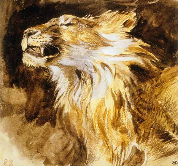 Roaring Lion de Ferdinand Victor Eugène Delacroix