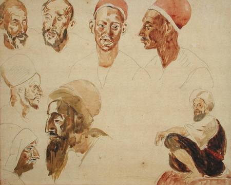 Sketches of Heads de Ferdinand Victor Eugène Delacroix