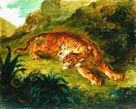 Tiger and Snake de Ferdinand Victor Eugène Delacroix