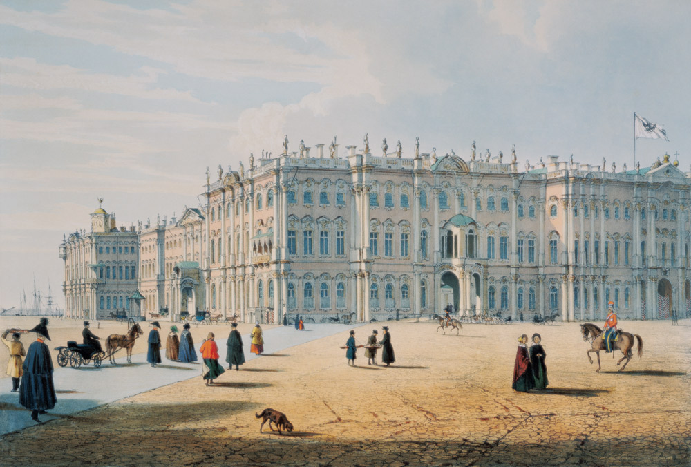 The Winter Palace as seen from Palace Passage, St. Petersburg, c.1840 de Ferdinand Victor Perrot