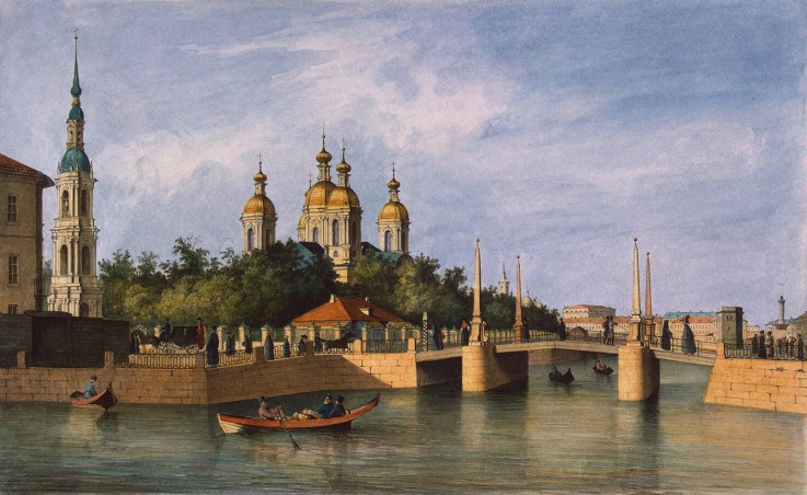 The Saint Nicholas Naval Cathedral in Saint Petersburg de Ferdinand Victor Perrot