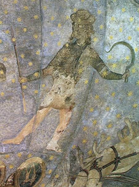 A Man with a Sickle and a Spear, detail from the 'Cielo de Salamanca' de Fernando Gallegos