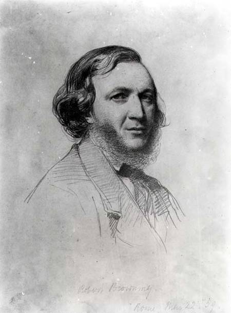 Portrait of Robert Browning (1812-89)  (b&w photo) de Field Talfourd