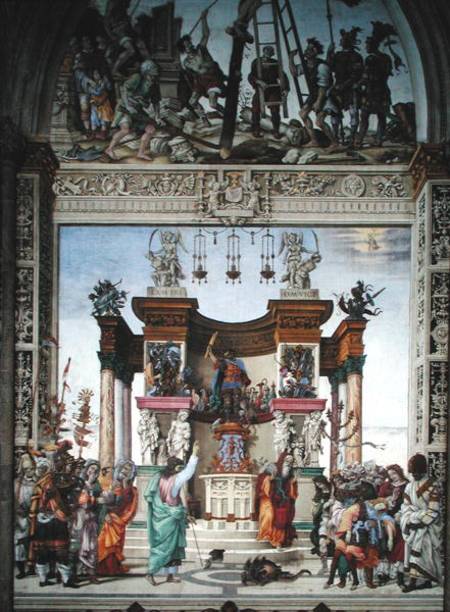 St. Philip exorcizing the demon from the temple of Mars, south wall of Strozzi Chapel de Filippino Lippi