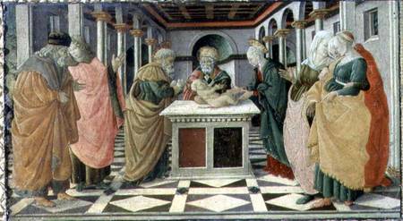 The Presentation in the Temple, predella panel to The Nativity altarpiece in the Museo Civico de Filippino Lippi
