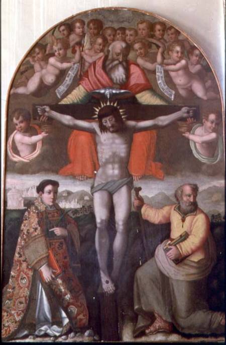 Trinity with SS. Stephen and Philip, central panel of an altarpiece de Filippino Lippi