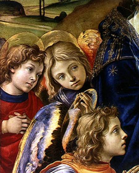 The Vision of St. Bernard, detail of three angels de Filippino Lippi