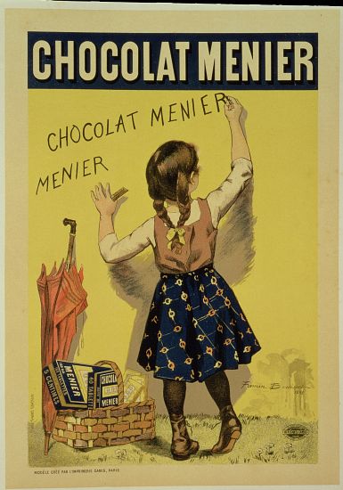 Reproduction of a poster advertising 'Menier' chocolate de Firmin Bouisset