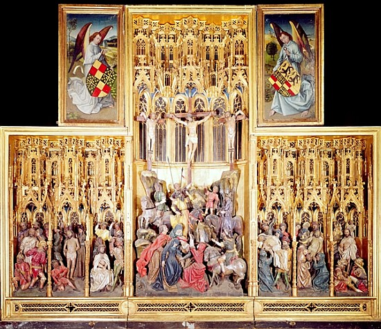 Central section of the Ambierle Altarpiece, 1460-66 (gilded & painted walnut wood) de Flemish School
