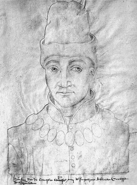 Ms 266 f.37 Portrait of Humphrey of England (1390-1447) Duke of Gloucester, from the 'Receuil d'Arra