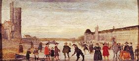Skaters on the Seine in 1608