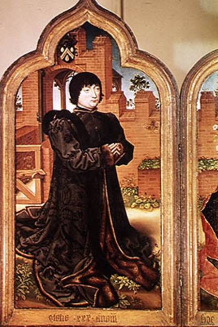 Triptych of Jean de Witte, left hand panel depicting Jean de Witte de Flemish School