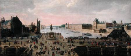 View of the Pont-Neuf and the River Seine looking downstream de Flemish School