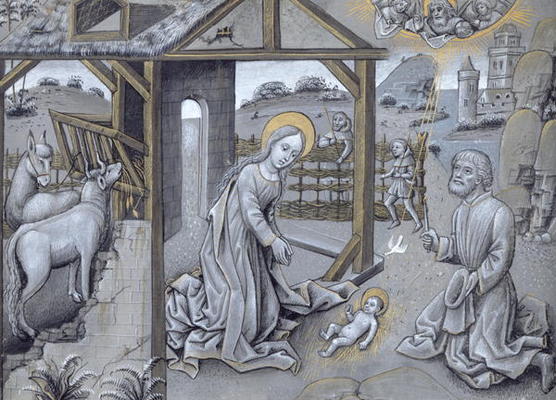 The Nativity (vellum) de Flemish School, (15th century)