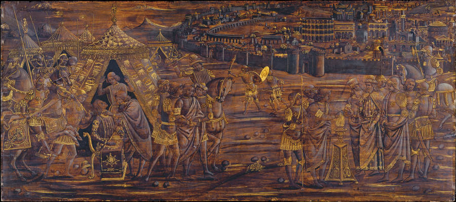 Mucius Scaevola Murders Porsennas Secretary and Puts His Right Hand in the Fire de Florentiner Meister um 1480