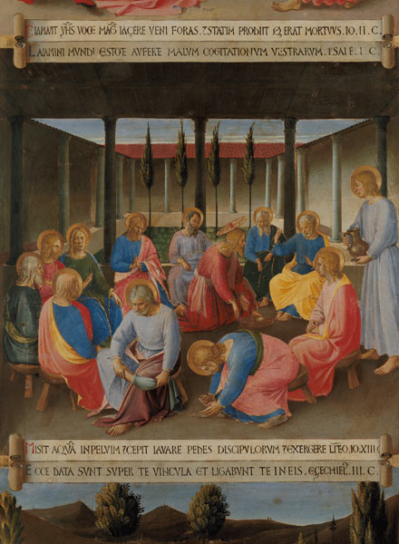 The Washing of the Feet, detail from panel three of the Silver Treasury of Santissima Annunziata de Fra Beato Angelico