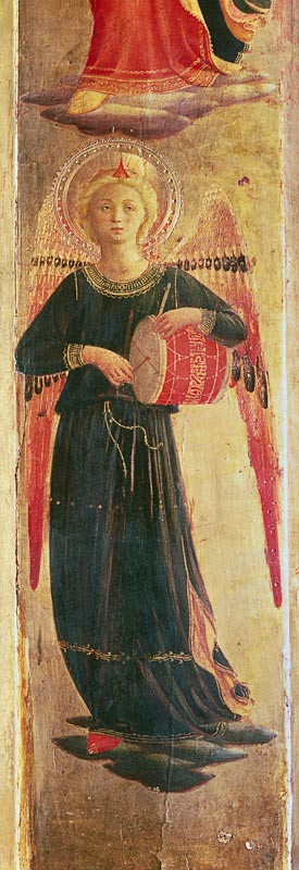 Angel beating a drum from the Linaiuoli Triptych de Fra Beato Angelico