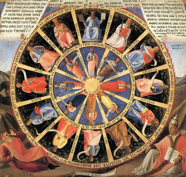 Ezekiel's Vision of the Mystic Wheel (from Armadio degli Argenti) de Fra Beato Angelico