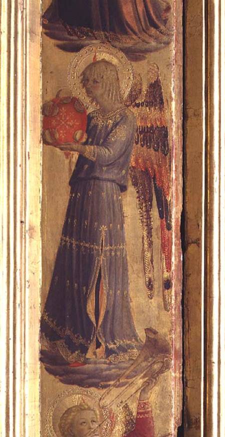 Angel playing a Tambourine, detail from the Linaivoli Triptych de Fra Beato Angelico