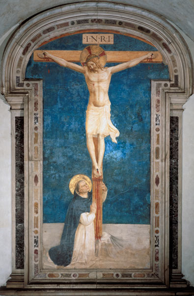 Christ on the Cross Adored by St. Dominic de Fra Beato Angelico