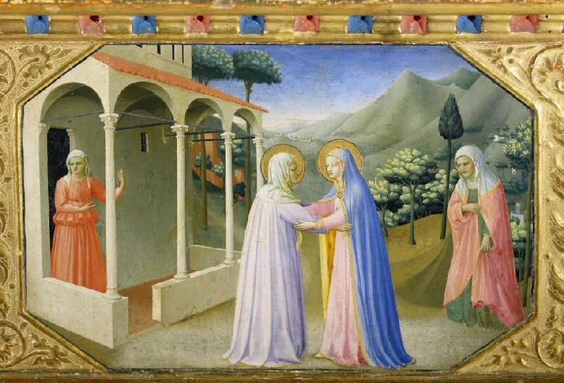 The meeting of Maria and Anna. Predella of the alt de Fra Beato Angelico