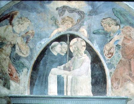 Christ with Pilgrims (fresco) de Fra Beato Angelico