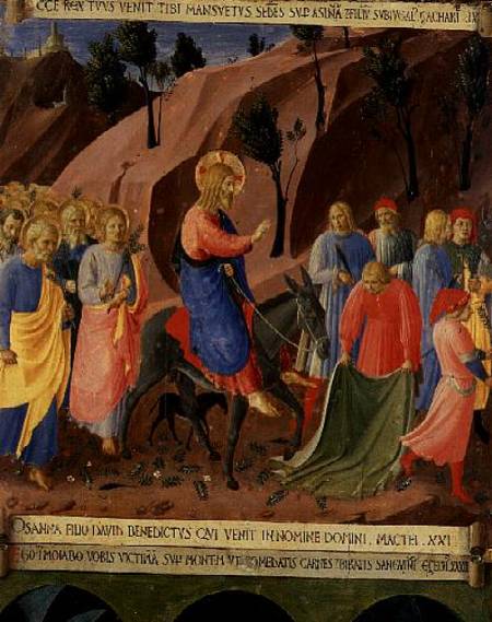 Entry of Christ into Jerusalem, detail from panel three of the Silver Treasury of Santissima Annunzi de Fra Beato Angelico