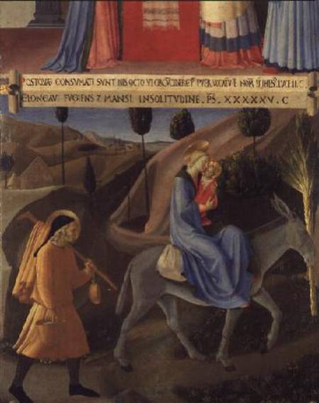 The Flight into Egypt, detail from panel one of the Silver Treasury of Santissima Annunziata de Fra Beato Angelico