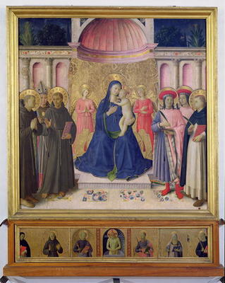 The Bosco ai Frati Altarpiece: The Virgin and Child enthroned with two angels between SS. Anthony of de Fra Beato Angelico