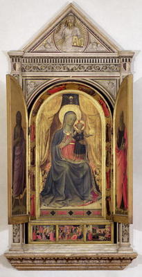 The Linaiuoli Triptych (with open shutters): The Virgin and Child enthroned with St. John the Baptis de Fra Beato Angelico