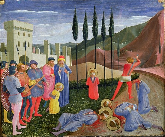 The Martyrdom of St. Cosmas and St. Damian, from the predella of the San Marco altarpiece, c.1440 de Fra Beato Angelico