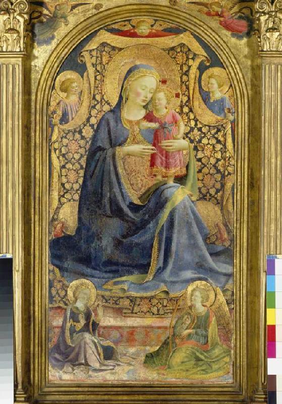 Maria with the Jesuskind sitting enthroned, of ang de Fra Beato Angelico