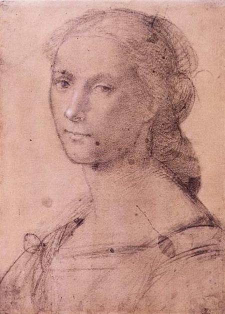 Portrait of a young woman (chalk on paper) de Fra Bartolommeo