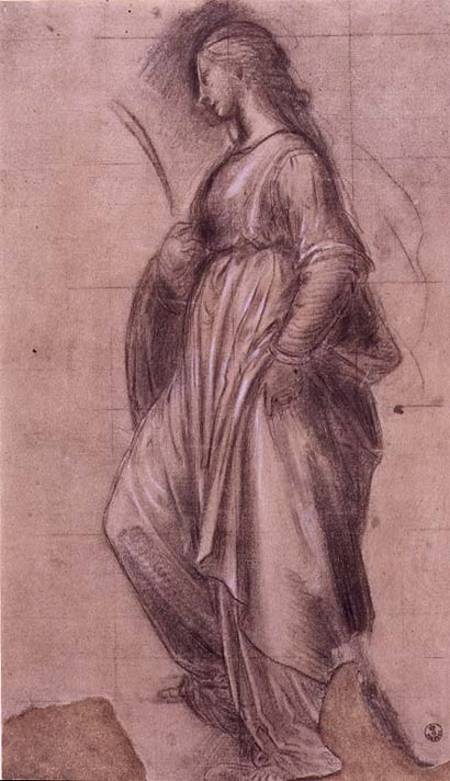 Study of St. Catherine of Alexandria (chalk with gouache on paper) de Fra Bartolommeo