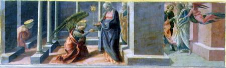 The Annunciation (predella of the Barbadori Altarpiece) de Fra Filippo Lippi