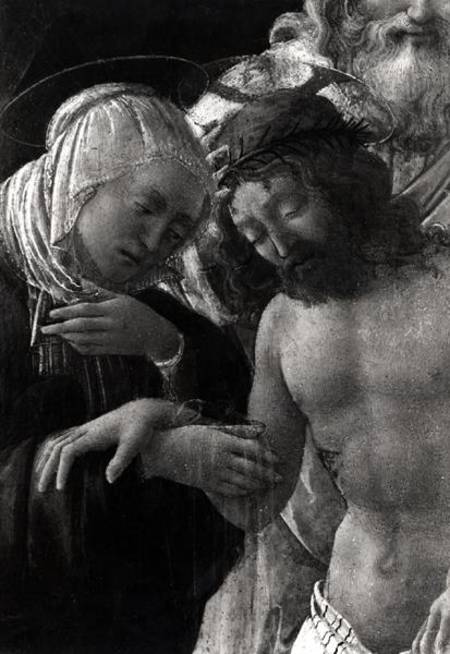 The Entombment, detail of the Virgin and Christ de Fra Filippo Lippi