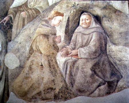 The Reform of the Carmelite Rule, detail of two Carmelite friars de Fra Filippo Lippi