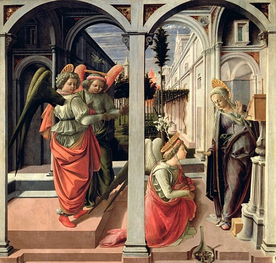 The Annunciation with Three Angels de Fra Filippo Lippi