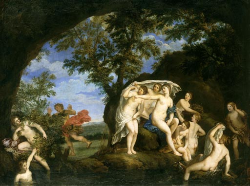 Diana mit neun Nymphen und Aktaeon de Francesco Albani