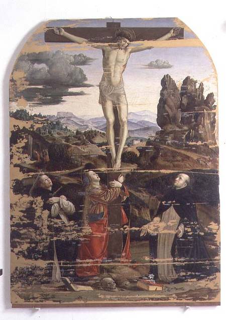 Crucifixion with St. Dominic, St. Mary Magdalene and St. Peter Martyr de Francesco Bianchi Ferrari