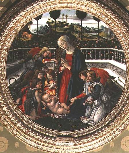 Adoration of the Christ Child de Francesco Botticini