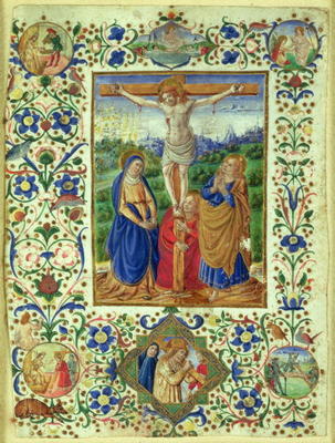 The Crucifixion surrounded by six medallions depicting six episodes from the Passion of Christ (vell de Francesco d'Antonio del Chierico