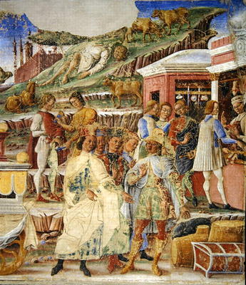 The Triumph of Mercury: June, from the Room of the Months, c.1467-70 (fresco) (detail) de Francesco del Cossa